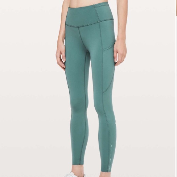 lululemon athletica Pants - Lululemon Fast and Free Tights Green Smoke 25”